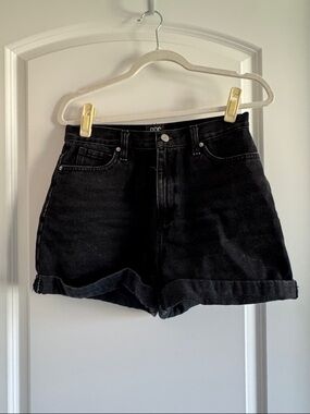 BDG Black High-Rise Rolled Hem Denim Shorts